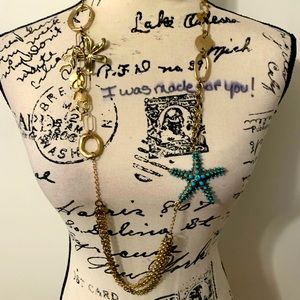 Starfish and sea inspired chain belt and necklace